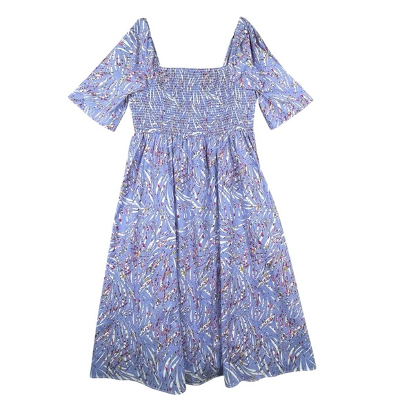 ELOQUII Elements Puff Sleeve Zebra Print Smocked Feminine Chic Boho Fun Dress - Picture 1 of 15
